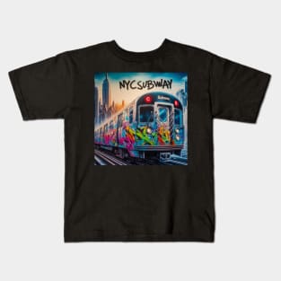 New York Subway NYC Subway Train grafitti Kids T-Shirt